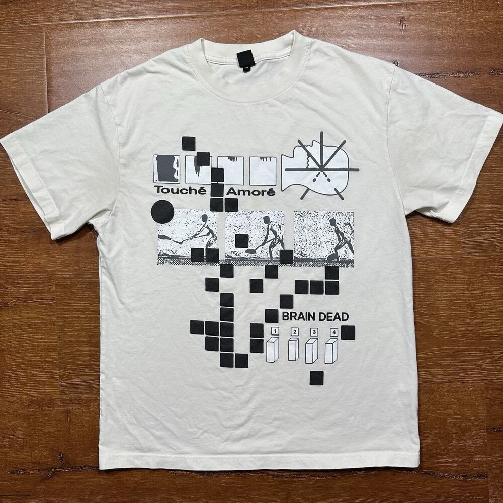 Brain Dead T Shirt Men S Off White Crew Neck Short Sleeve 4D Production Art Rare